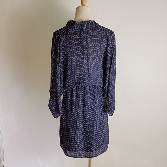 Aritzia BABATON Silk Draped V-Neck Dress Blue XS - Picture 2 of 10